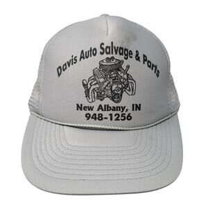 Davis Auto Supply & Parts Snapback Trucker Hat Gray One Size Rope Mesh Back Lace